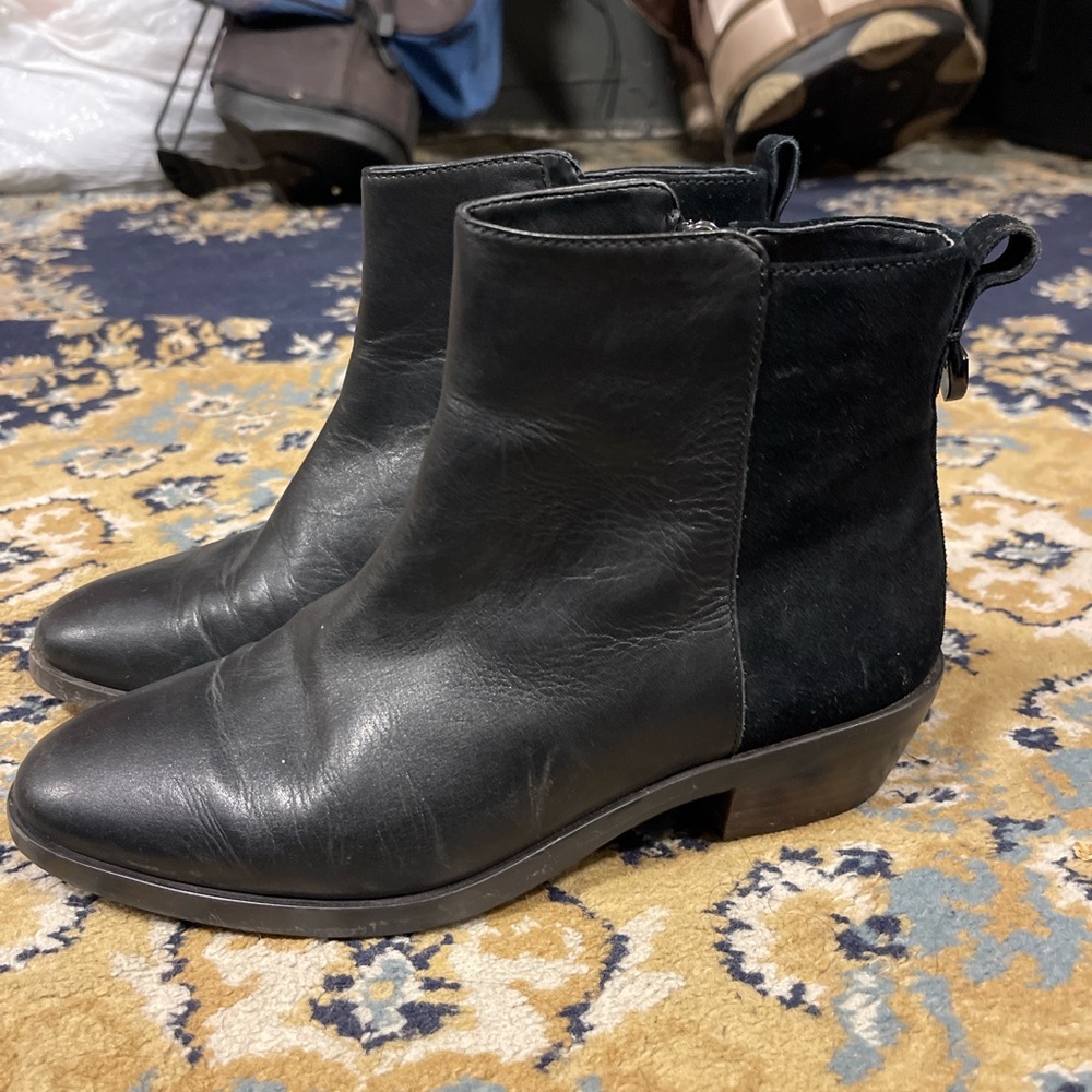 Black coach leather carmen ankle booties #coach #boots #leather #designer
